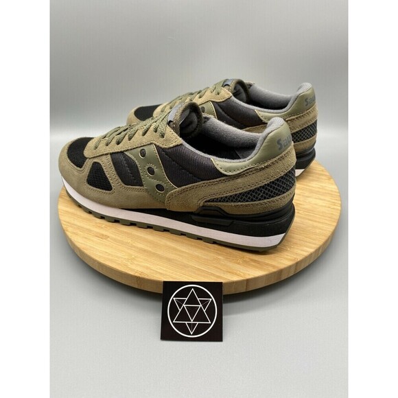 Saucony Shadow Shoes Mens 8.5 Green Black Running Sneakers Trainer Low - Picture 5 of 12